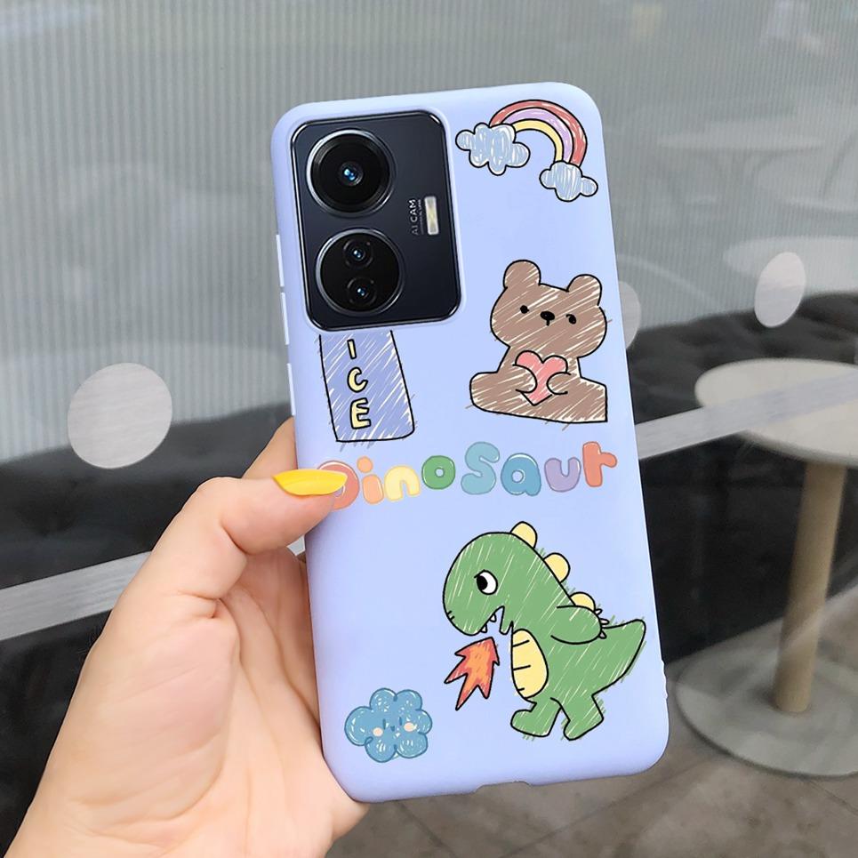 Cute Animal Cartoon Case For Vivo Y55 4G 5G Cases Luxury Silicone Cover For Vivo Y75 4G 5G Fundas Silicone Cool Style Bumper