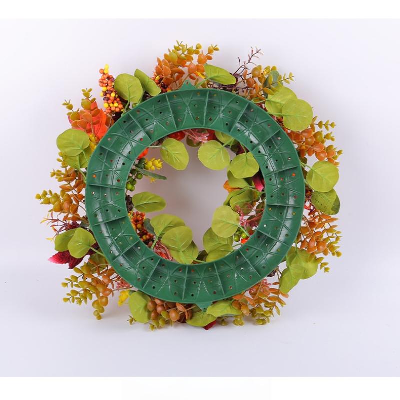 50cm Harvest festival decor pumpkin maple leaves wreath, front door hanging wreath, home decorative flower wreath