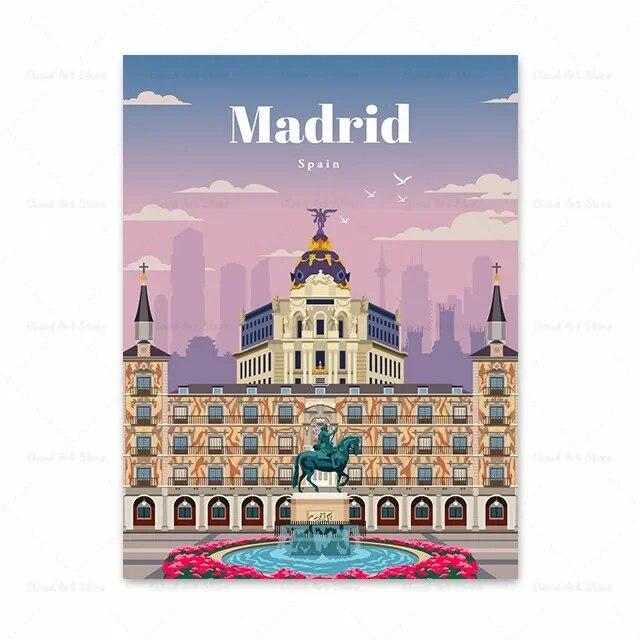 

Париж Токио Сидней Венеция Рим Флоренция Санторини Путешествие Холст Картина Настенный художественный постер Украшение гостиной Домашний декор 21cm×30cm NoFrame