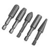 5Pcs/Set 1/4inch Hex Shank Rotary Rasp File Engraving Drill Bits  Carving Sanding Grooving
