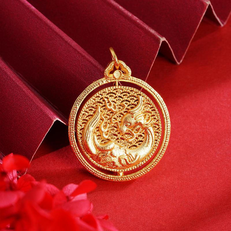 Ancient Auspicious Cloud Zodiac Dragon Male and Female National Fashion Retro Ornament Necklace Pendant