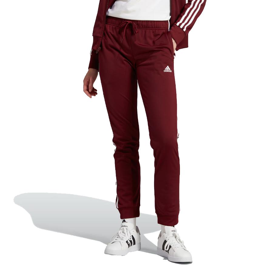 Adidas Vintage Sportlich Bequem Seite Drei Streifen Bündchen Logo Stickerei Muster Freizeit Hose Damen Hose Dunkelrot IM2819
