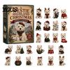 Xmas Party Favors 2026 Dog Christmas Advent Calendar, 24-Day Acrylic 2D Ornament Set Holiday Countdown Decorations with Cute Puppy Designs,