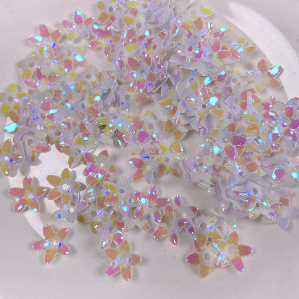 12mm Lily Flower Concave Pvc Sequins Diy Costume Dress Decorative Holographic Loose Beads 3D Floral Shoes Bag Sewing Film Sequin