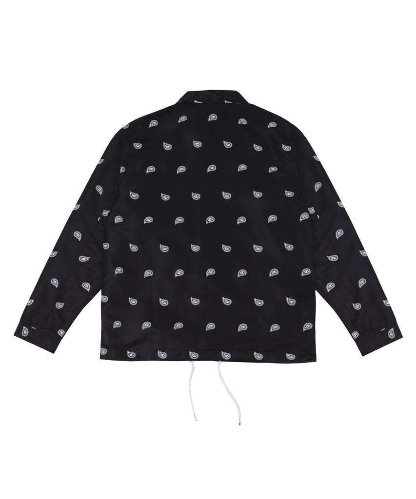 Arcane Funk Paisley Logo Coach Jacket Black