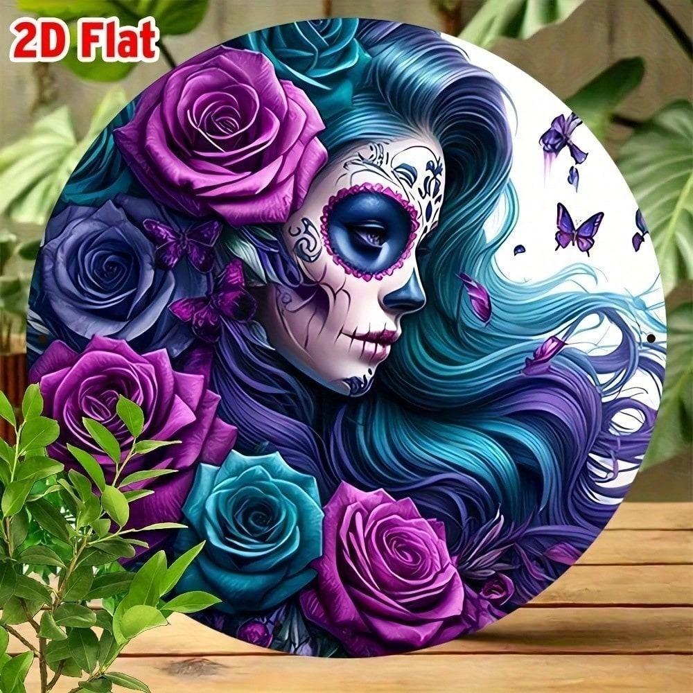 Day of the Dead Tin Metal Sign Vintage Sugar Skull Wall Art Retro Home Bar Decor