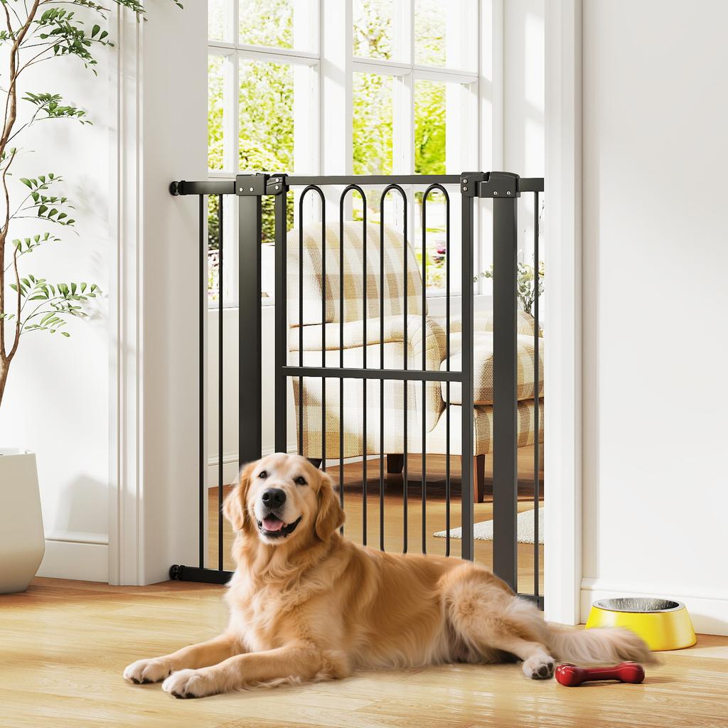 Dog Safety Gate, 76-104 cm Barrier Gate without Drilling, Stair Gate