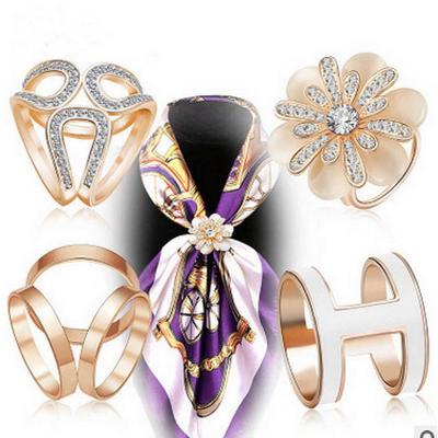 Korean Camellia Pearl Brooch with Rhinestone, Crystal & Cartoon Design - Women's Scarf Buckle 