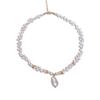 Korean-style Minimalist Necklace Featuring Uniquely Shaped Natural Freshwater Pearls Paired with a Long Baroque Pearl Pendant