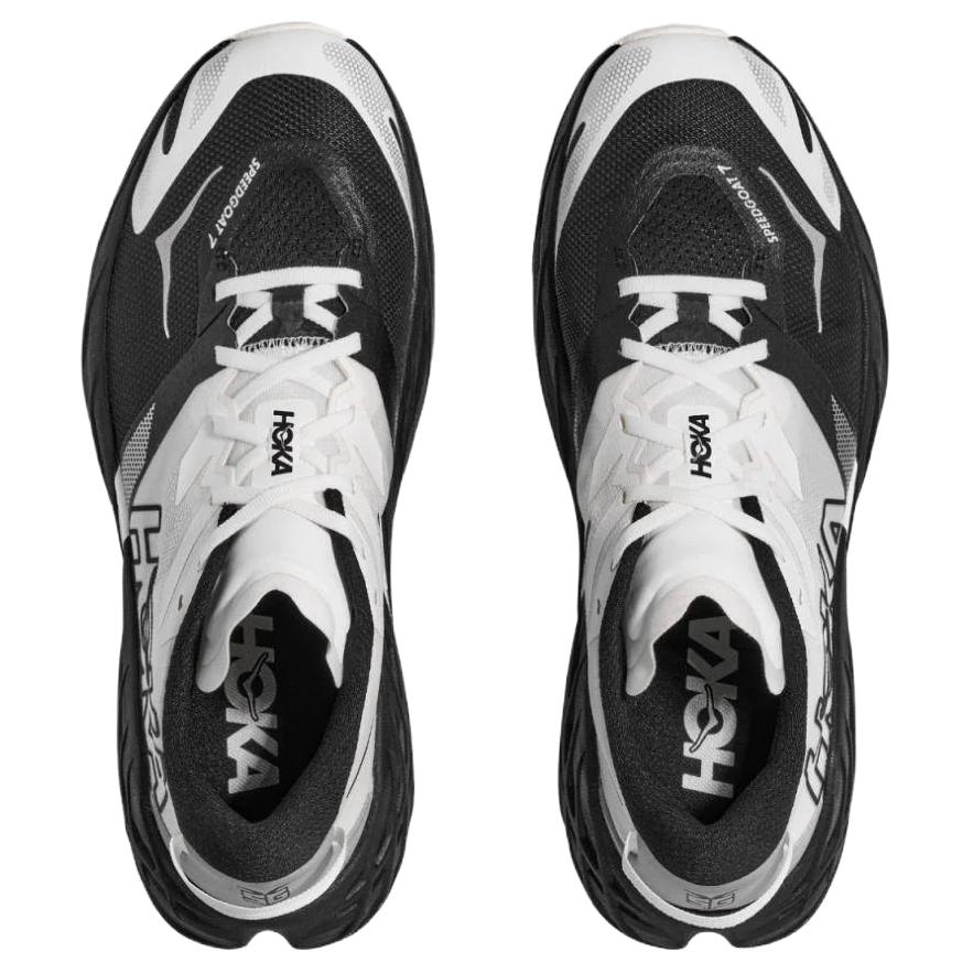 HOKA One One SPEEDGOAT 7 Trail Running Shoes Women's Black White 1171931-BWHT