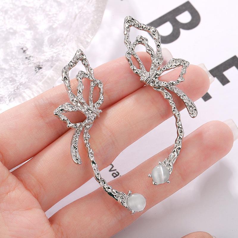 

Butterfly Earrings Hanging Wedding Decoration Luxury Designer for Women срібний