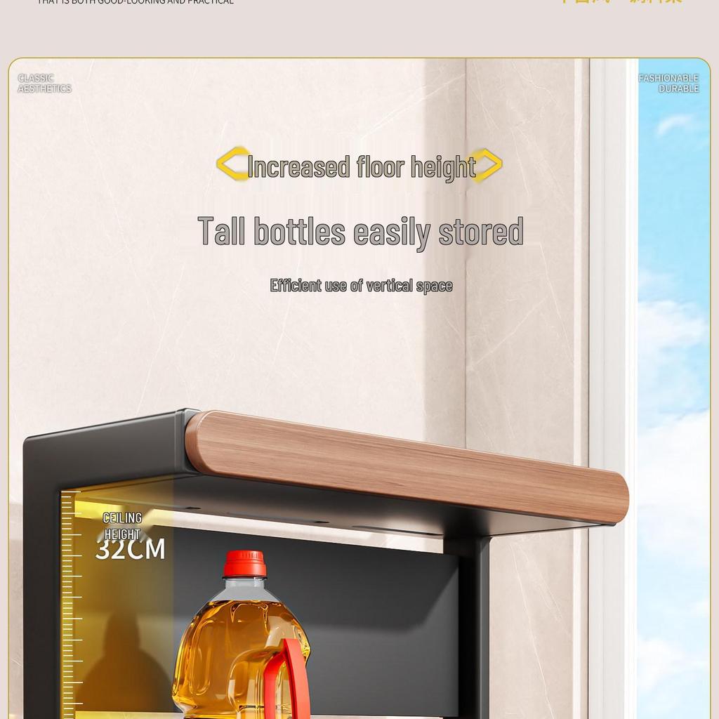 Used Multi-layer Kitchen Countertop Seasoning Rack for Bottles, Jars, Oil, Salt, Soy Sauce, and Vinegar.