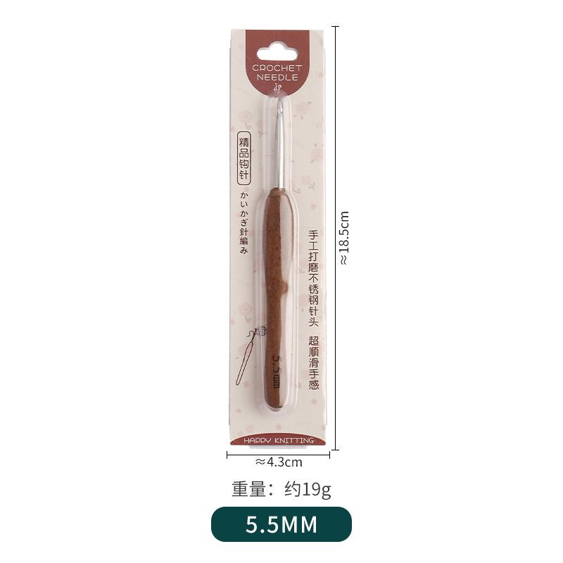 1 Pc Blood Sandalwood Handle Stainless Steel Crochet Hook Fine Hook Head Needle Yarn Doll Weaving Tool Handmade Crochet Hook