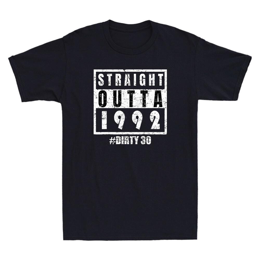 Straight 1992 Dirty Thirty Funny Birthday Gift Retro Men s Short Sleeve T-Shirt M