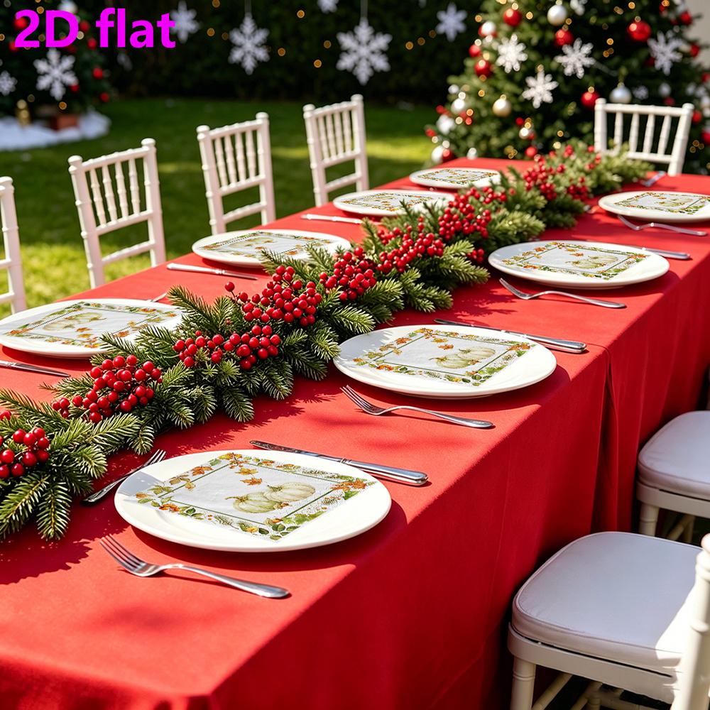 20pcs Disposable Napkins with Pumpkin, Maple Leaves Pattern Print for Wedding,Parties,and Daily Use for Thanksgiving Fall Christmas Table Decoration