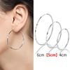 Trendy 2021 Silver Needle Earrings - Korean Style, Large Round Hoop, Bamboo Section
