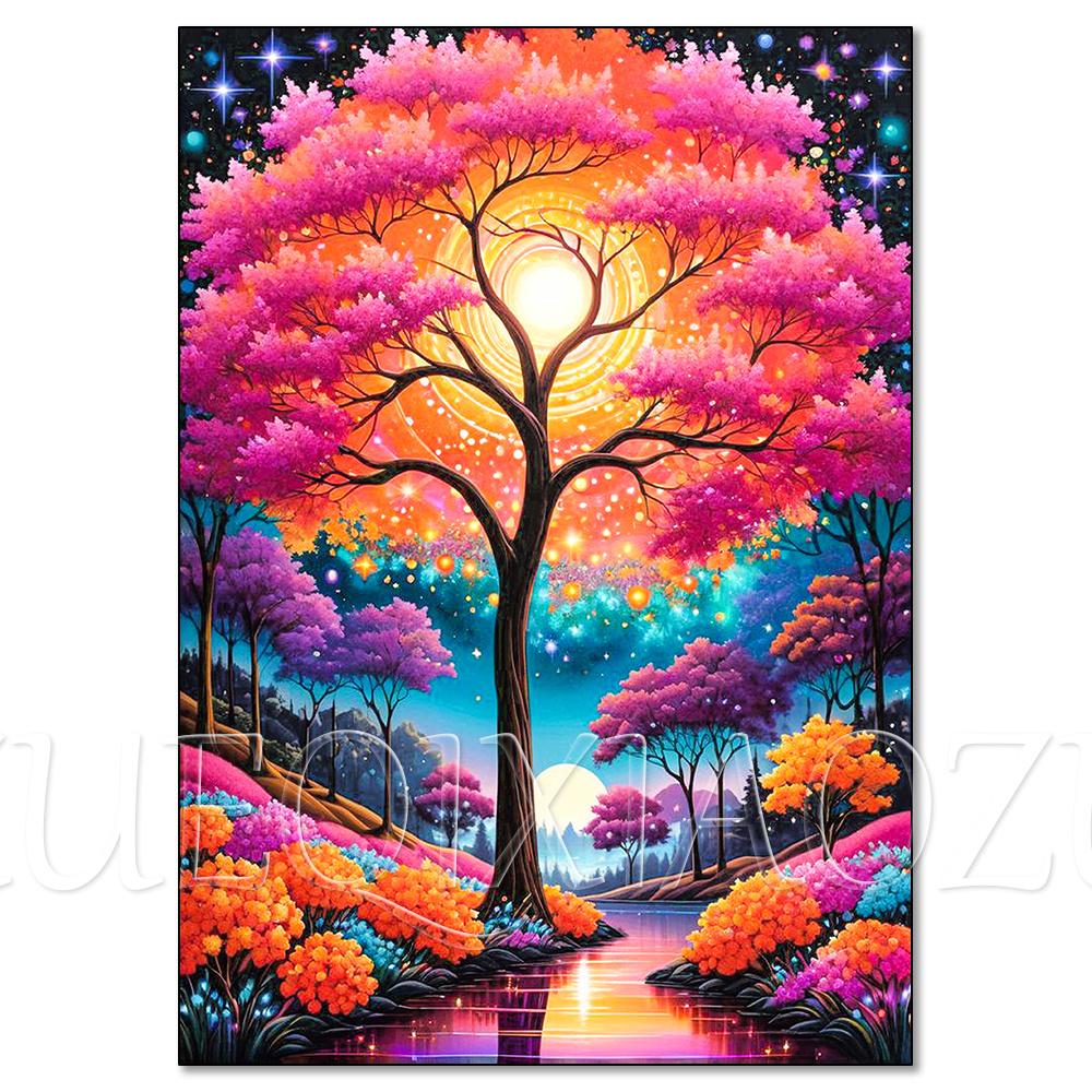 DIY Diamond Painting Kit Landscape Cactus Sailboat Sunset Full Diamond Mosaic Cross Stitch Gemstone Inlay Room Decoration Gift