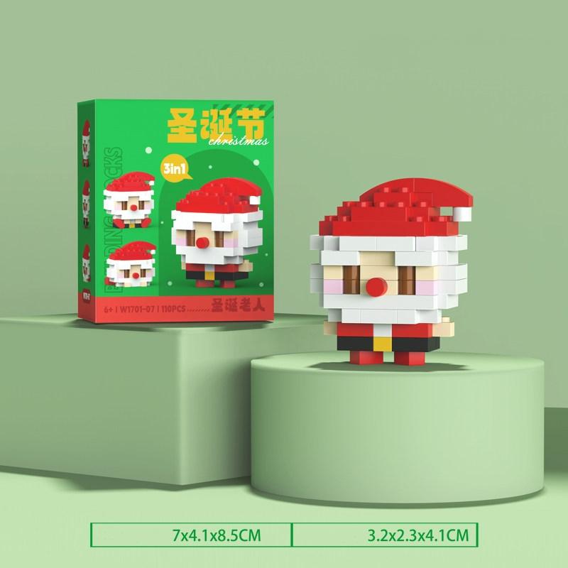 Santa Claus Building Blocks Christmas Tree Elk Model Educational Children's Toys Cute Assembled Model Ornaments Decoration