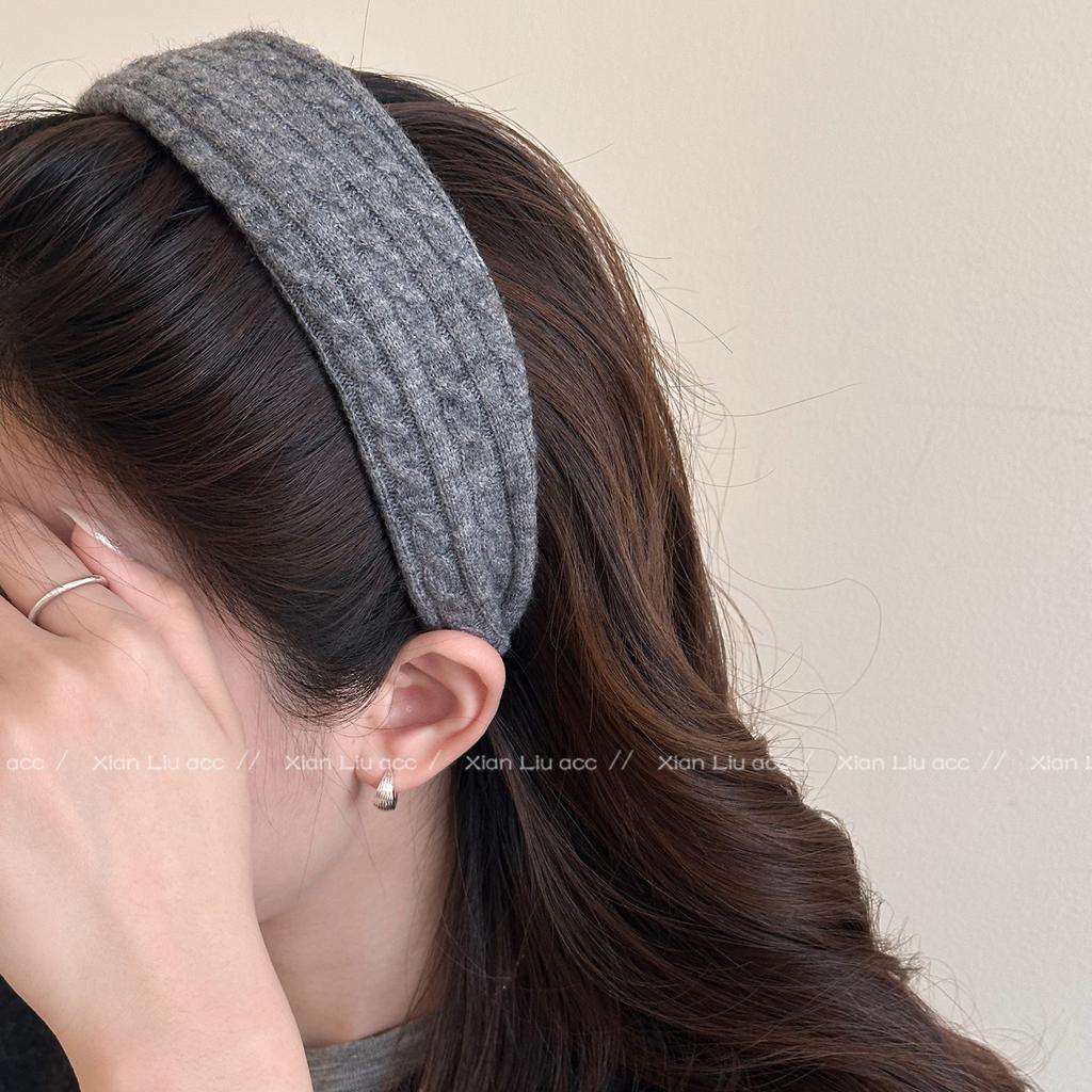 Herbst Winter Breiter Rand Wollstrick Stirnband für Damen Mädchen Handgefertigter Haarreif Damen Haarbügel Mode Haarschmuck