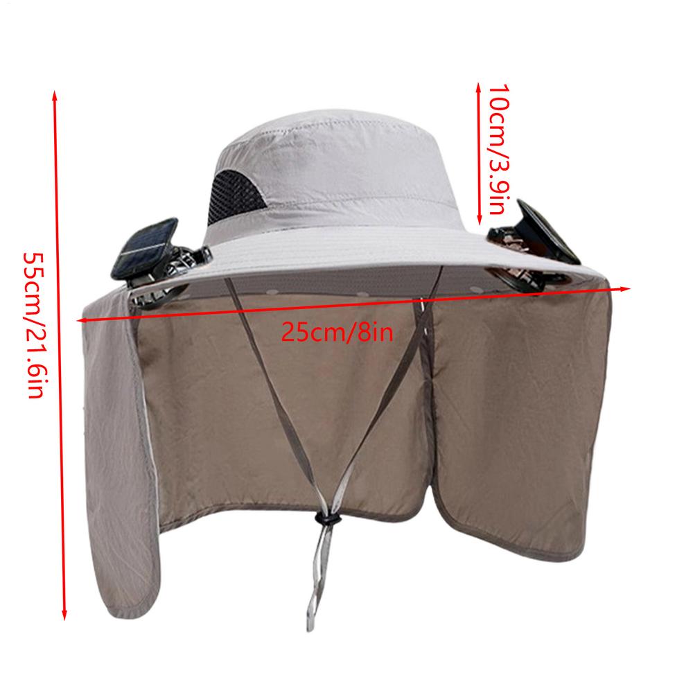 

Solar Fan Hat Breathable Wide Brim Headgear Foldable Beach Hat With 2 Solar Fans For Women Men Gardening Hiking Fishing Outdoor