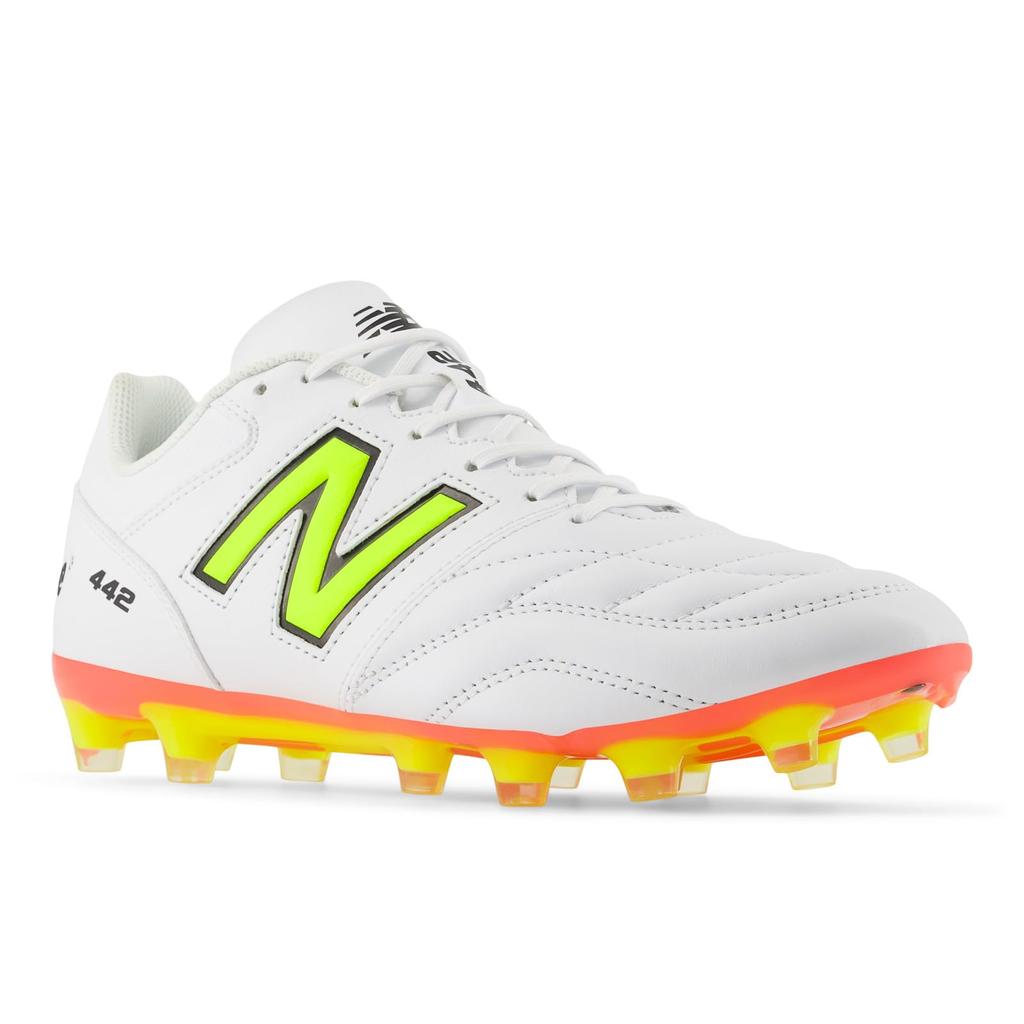 New Balance 442 TEAM HG MS42H Soccer Full Grain IB2 2E Cleats, Leather, Men's, (WHITE), 26.5 cm,
