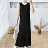 Fashion O-Neck Solid Color All-match Sleeveless Dress Female Clothing 2026 Summer New Loose Young Style Casual Long Dresses