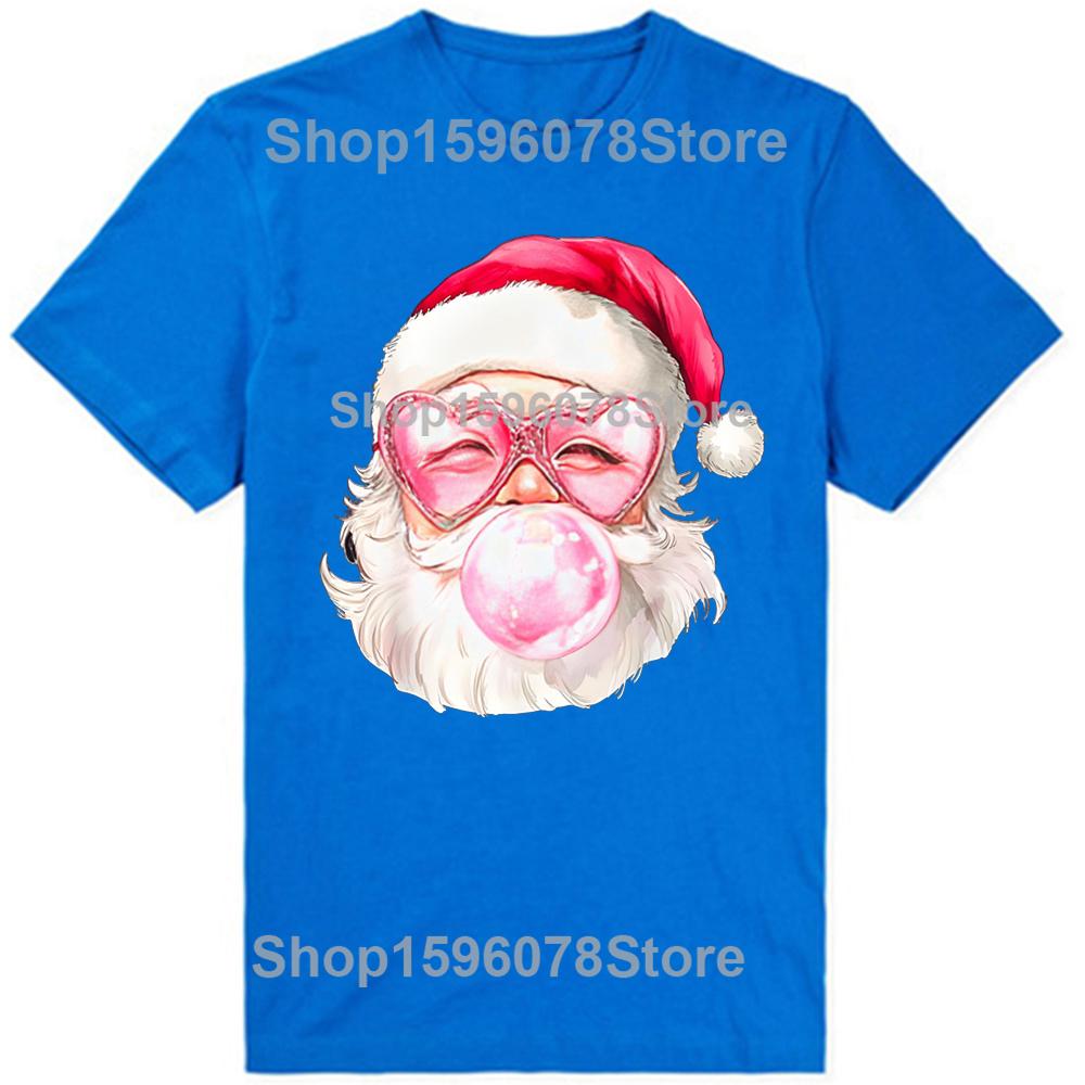 Vintage Retro Christmas Pink Sunglasses T-Shirt Summer Men Clothing Fashion T Shirts Cotton Short Sleeve Oversized T-shirt Tops
