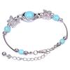 Women's Turquoise Beads Bracelet Charming Alloy Bangle Jewelry Gift