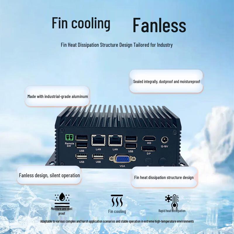 Безвентиляторный встраиваемый промышленный мини-ПК WanAo, штепсель CN (адаптер в комплекте)