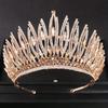 Corona Nuziale Accessori per Capelli Matrimonio d'Oro Strass di Cristallo Tiara e Corone da Sposa Accessorio per Capelli Diadema Ornamento per Capelli