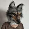 Hund Latex Maske Cosplay Party Requisiten Erwachsener Ganzgesichts Grau Haar Wolf Masken Halloween Karneval Kostüm Lustiges Pelztier Wolf Masken