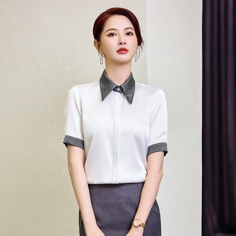 TELUOMAN Damen Kurzarm Professionelle Bluse