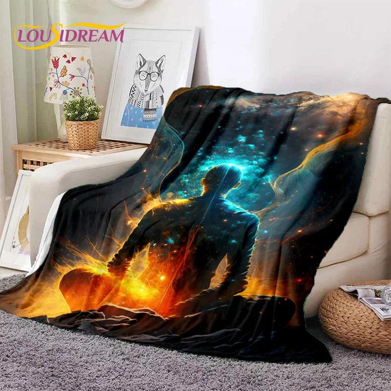 3D Yoga Meditation Rainbow 7 Chakra HD Soft Flannel Blanket for Beds Bedroom Sofa Picnic,Throw Blanket for Outdoors Leisure Gift