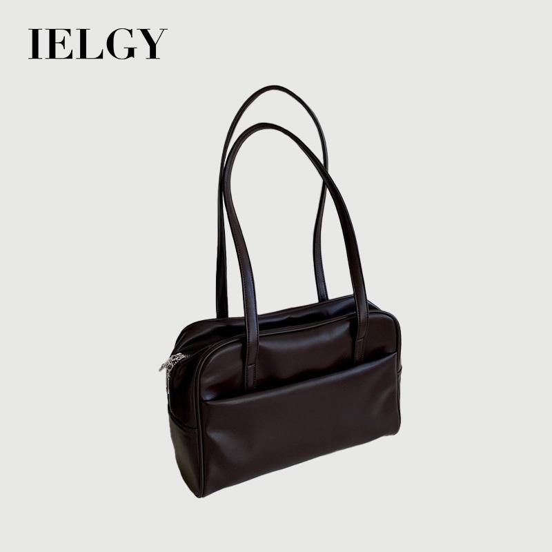 Ielgy Autumn Winter Retro Commuter Large-Capacity One-Shoulder Tote Bag