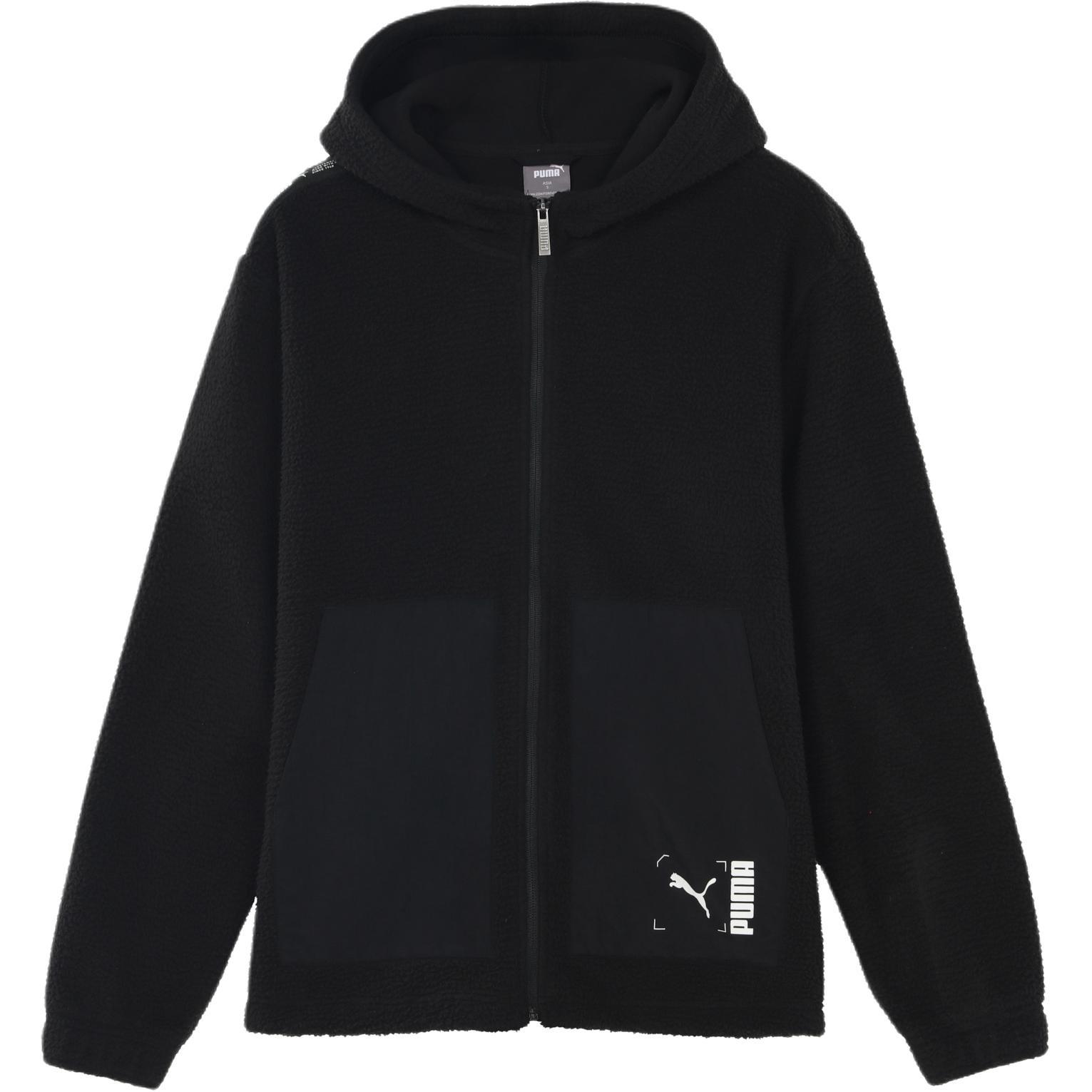 PUMA lamb s wool Zipper Hooded Jacket Black Men s 586607-01 S