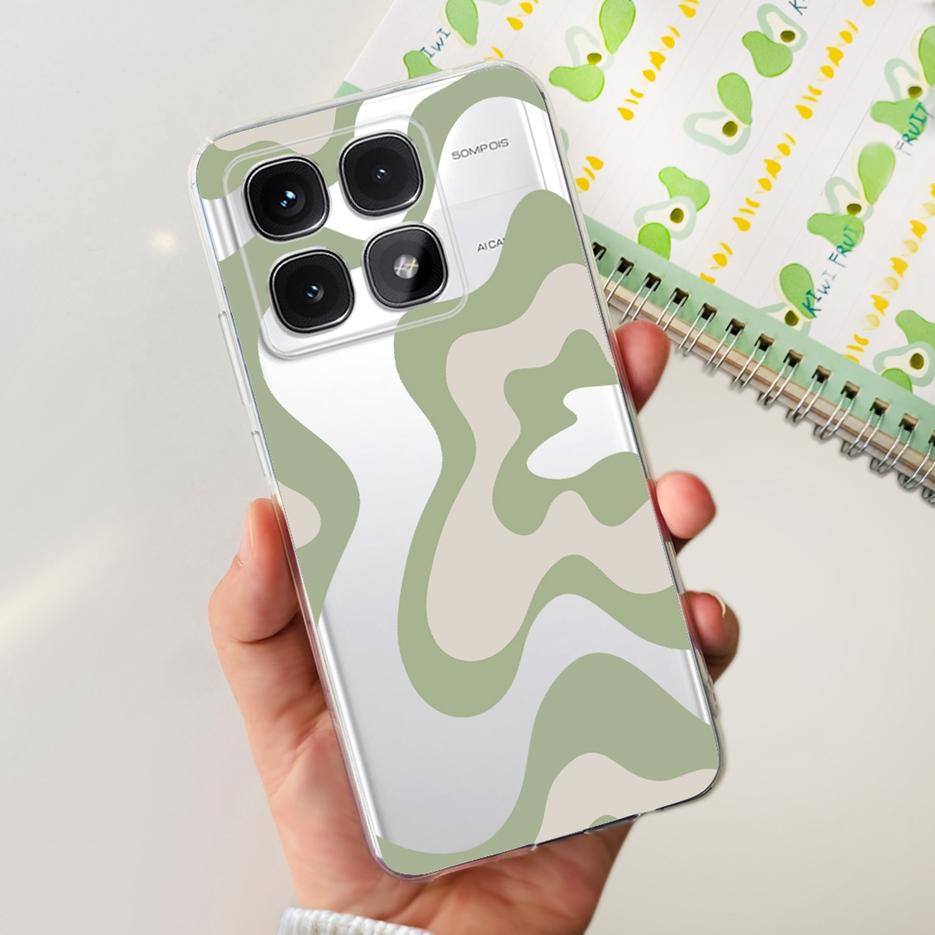 For Xiaomi 14T Pro Case Stylish Flowers Painted Cover 6.67'' Clear Silicone Phone Case For Xiaomi Mi 14T 14TPro Mi14T Soft Shell