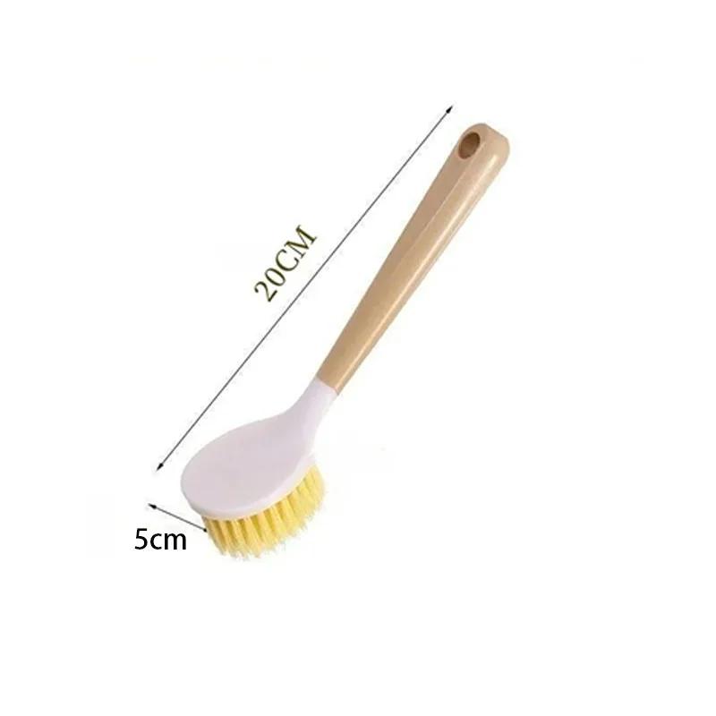 Wooden Handle Pot Brush Multi Functional Oil Resistant Scrubber for Pans Bowls Durable Non Scratch Kitchen Cleaning Tool Durable