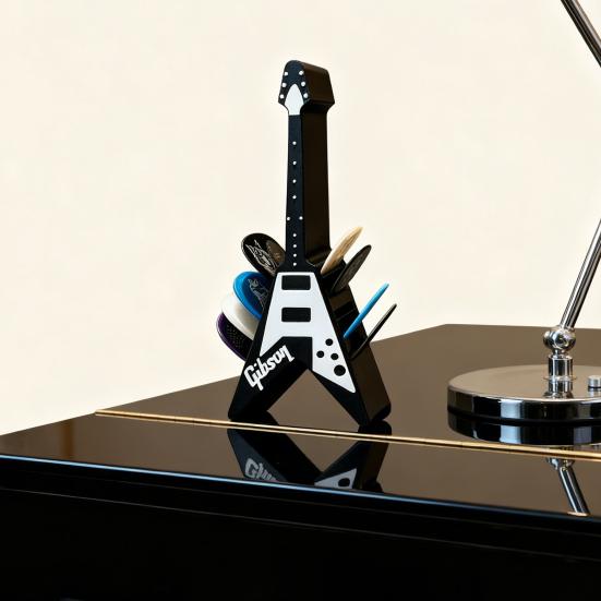 Gitarrenplektrenhalter Verstärker-Lautsprecher-Stil Plektrenhalter V-förmiges Gitarrenplektren-Ausstellungsregal 3D-gedruckte Plektren-Aufbewahrungsbox für Gitarristen Musikliebhaber