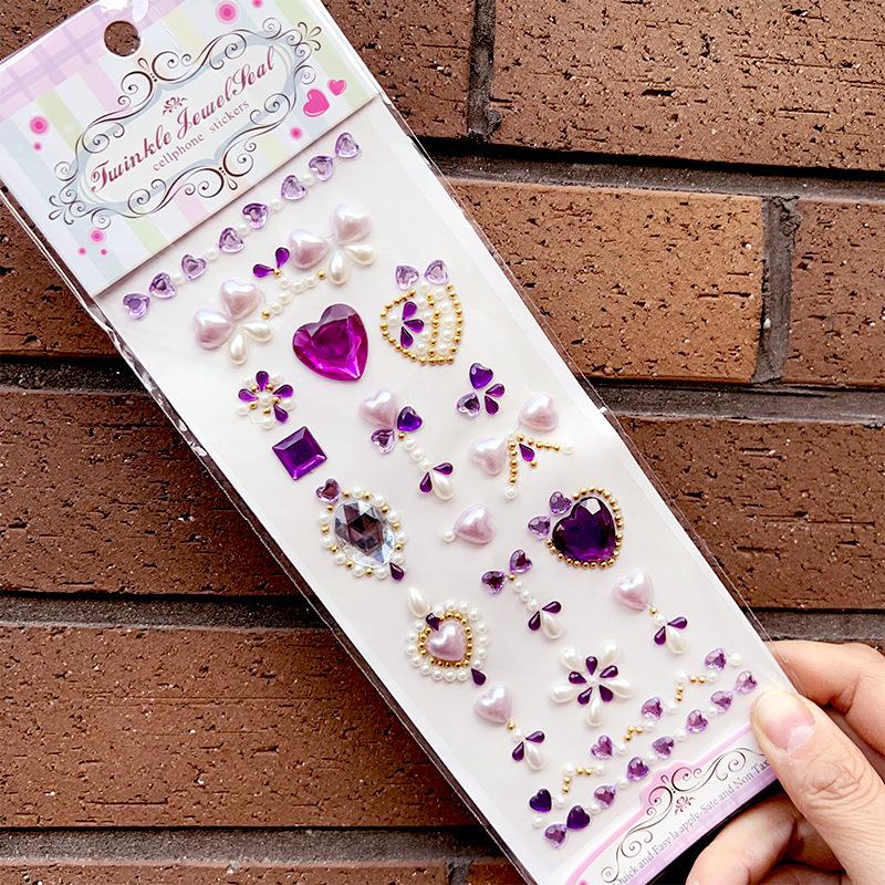 Křišťálové kamínky Samolepky na tetování na obličej DIY Jednorázové diamantové dekorace na obličej Make-up Akrylová nálepka Nálepka s vrtačkou na telefon