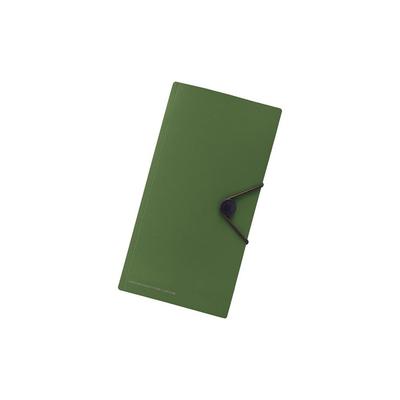 LIHIT LAB Card Passbook Case with Carrying Pocket for Travel, Olive, F7526-22