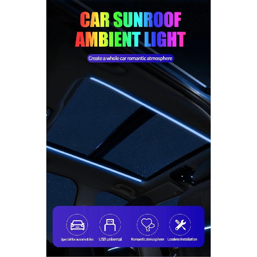 150cm Sunroof LED Strip Symphony Ambient Lamp RGB Car Roof Panoramic Skylight Ambient Streamer Lights Neon Lighting Universal