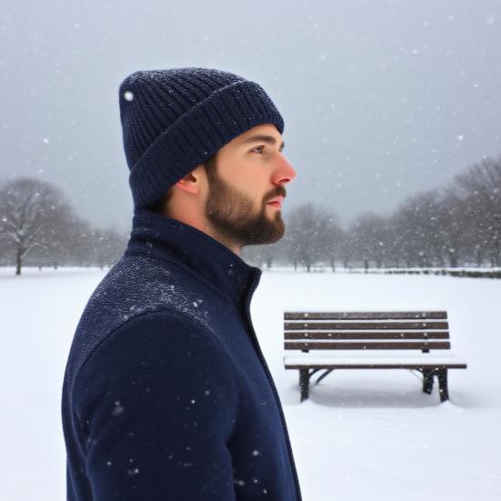 Men Hat Winter Warm Wool Knit Hat Solid Color Thickened Velvet Lining Hat Outdoor Sports Skiing Cycling Hat