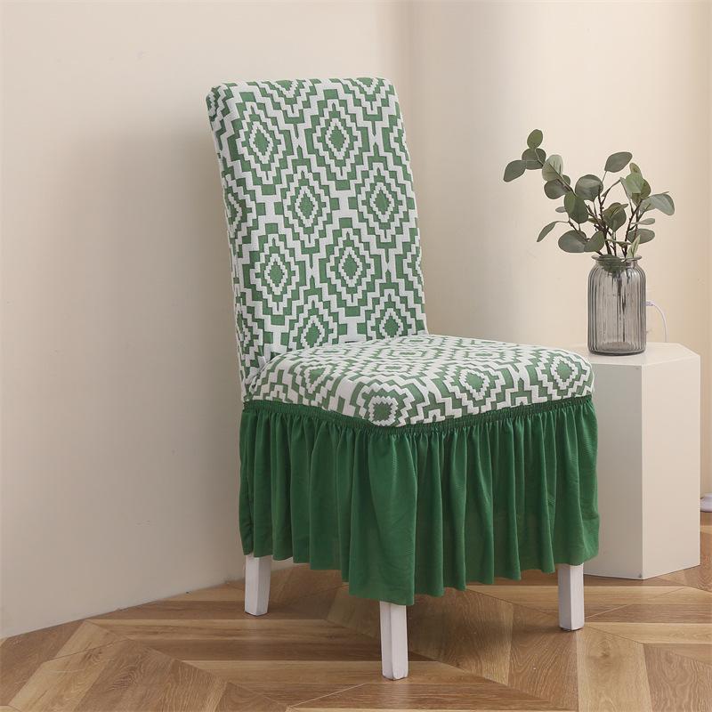Dining Chair Cover Elastic Stool Cover Thickened Chair Cover Universal Household Dining Table Backrest Integrated Stool Cover Hotel