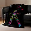 Neon Abstract Female Art Blanket for All Seasons Blanket Lunch Break Throw Gift