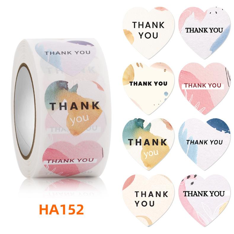 500pcs Thank You Sticker Love Heart-shaped Flower Decorative Sealing Labels Vintage Stickers Gift Scrapbook Supplies