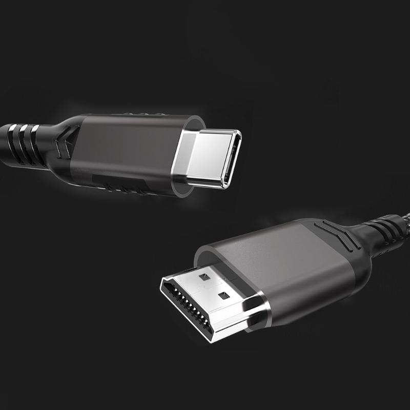 USB C to HDMI-Compatible Cable Converters Wire Supports 4K@60Hz Type C to HDTV Display Adapters Cord
