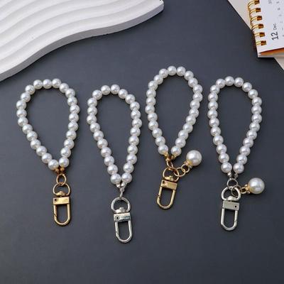Elegant Pearl Beaded Phone Lanyard, Anti-Drop Hanging Cord, Keychain & Phone Case Strap, Stylish Jewelry Gift for Women