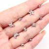 Anello per labbra per occhi alla moda, piercing per labbra in acciaio inossidabile, anelli per labret, piercing per setto per unghie a forma di cuore, farfalla, luna, loto