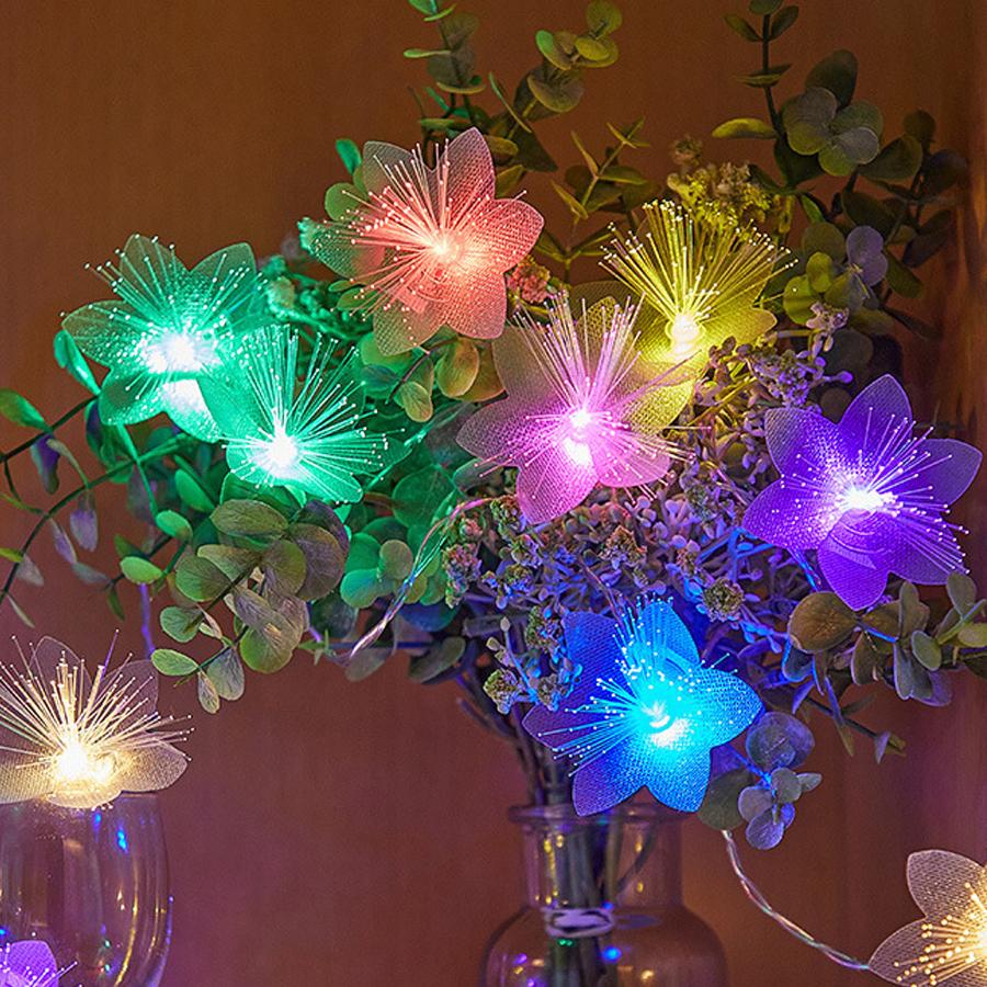 

LED fiber optic flower string lights, flashing lights, wedding decoration, colorful light string 10Led1.5m-USB