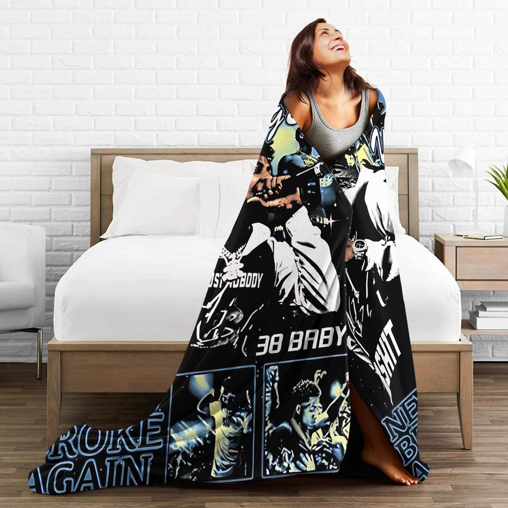 YoungBoy Never Broke Again Blanket  Super Soft Plush Throw Blanket For Bedroom Airplane Travel Flannel Bedspread Bed Cover